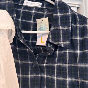 Black Plaid Women’s Shirts -new with tags!